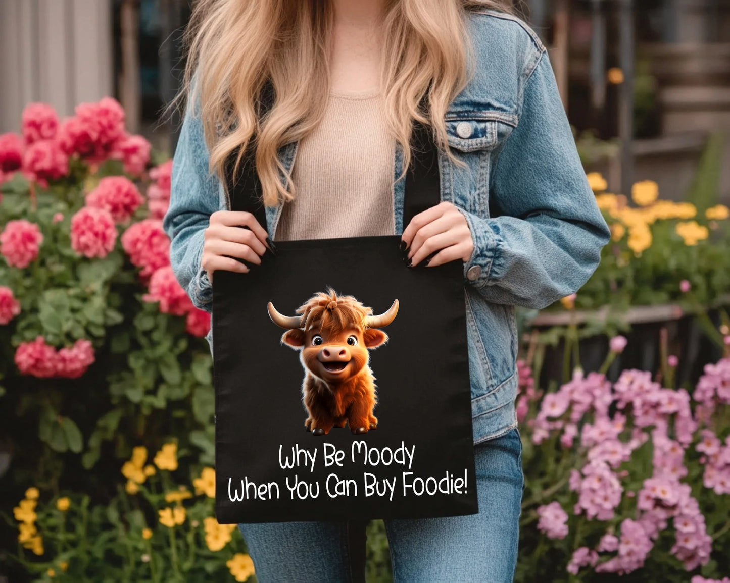 Black Cotton Shopping Tote Bags